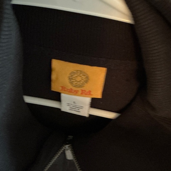 Ruby Rd. Black Zip-Front Jacket with Gold Label Detail - Picture 2 of 2